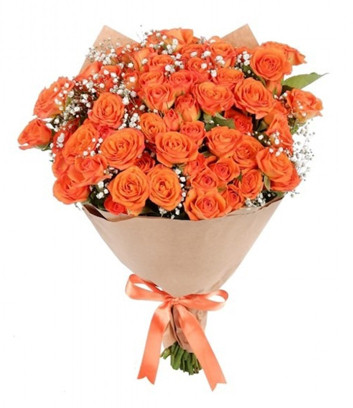 Orange Trellis Rose Bouquet